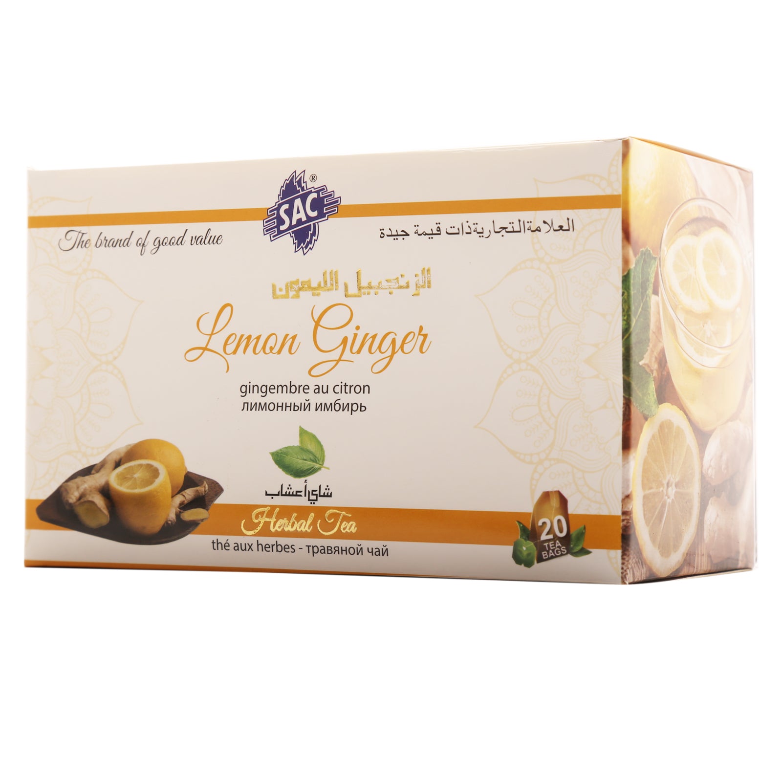 Lemon Ginger Herbal Tea (20 Sachets Per Pack)